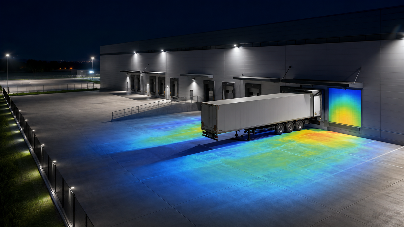 How should a DIALux loading-bay lighting calculation model trailers, canopies and yard boundaries? guide cover